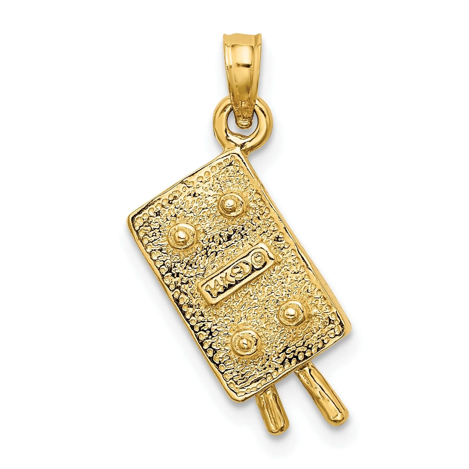 14k Yellow Gold 3-D Pool Table Charm Pendant
