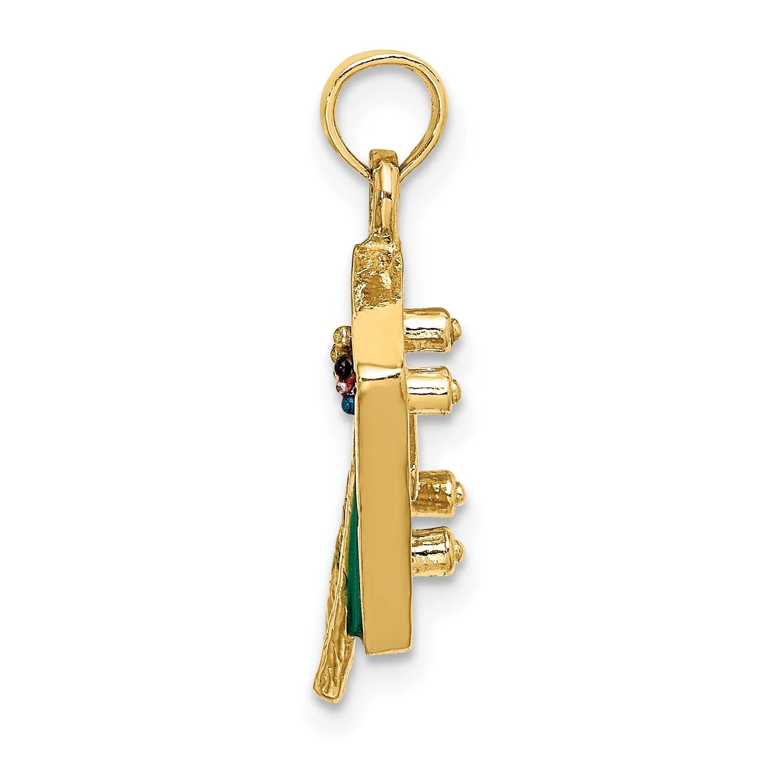 14k Yellow Gold 3-D Pool Table Charm Pendant