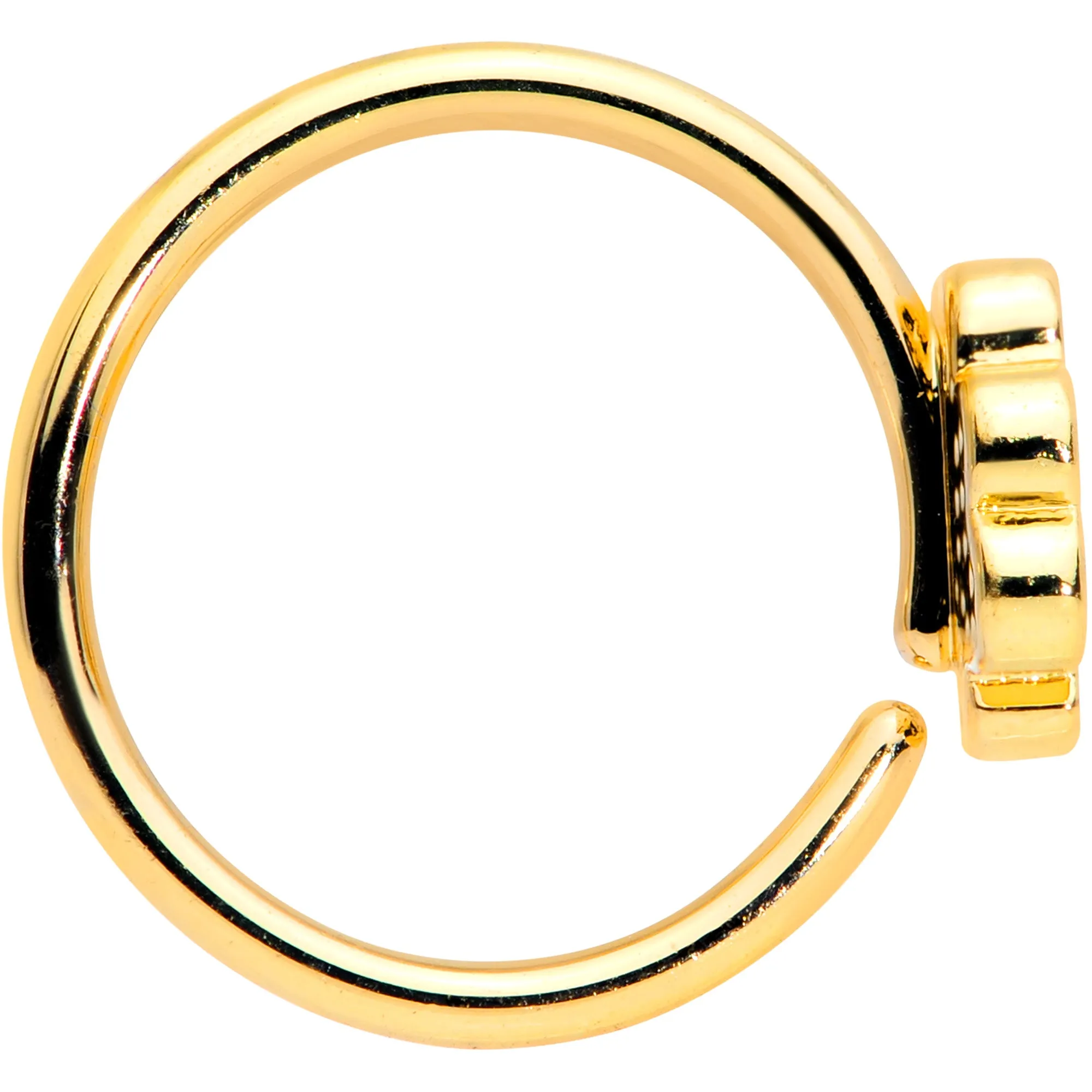 18 Gauge 3/8 Gold Tone Turkey Time Thanksgiving Nose Hoop