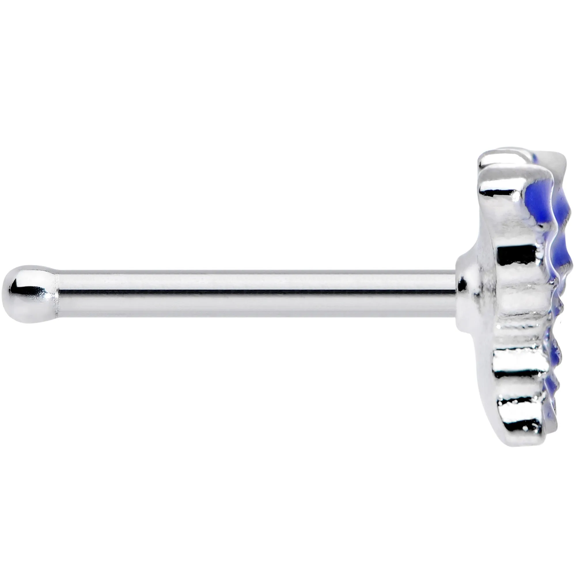 20 Gauge 1/4 Beautiful Blue Butterfly Nose Bone