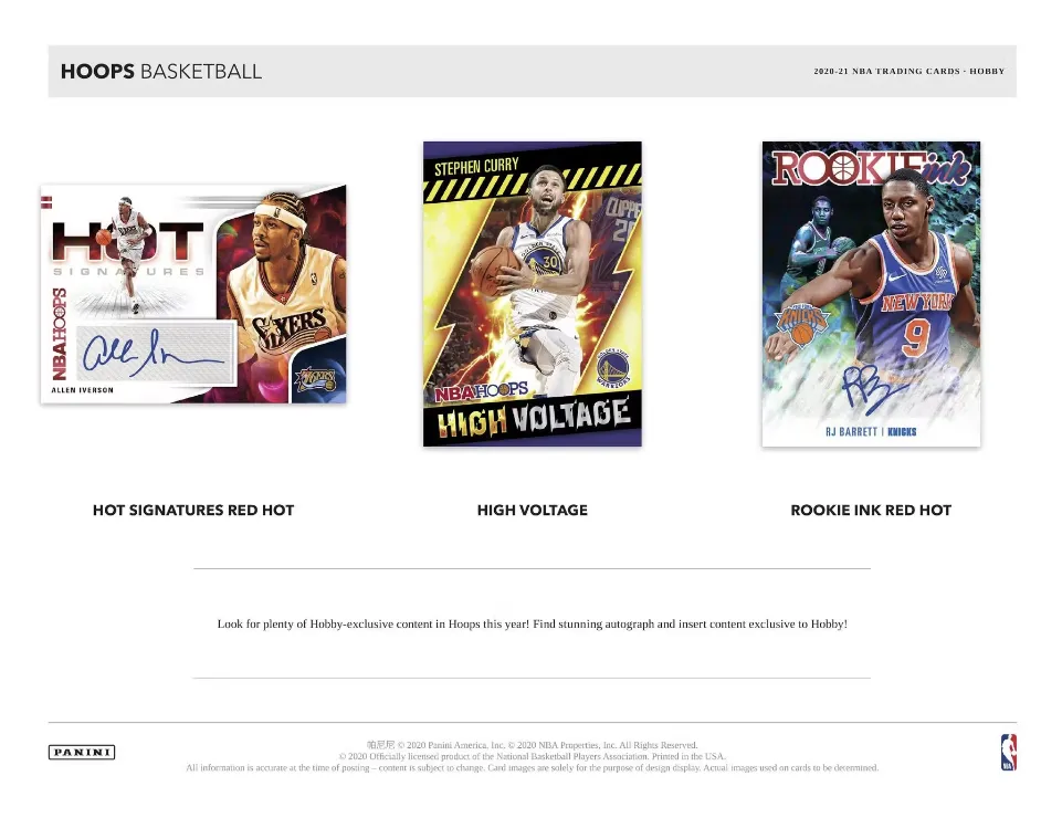 2020-21 Panini NBA Hoops Basketball Hobby Box