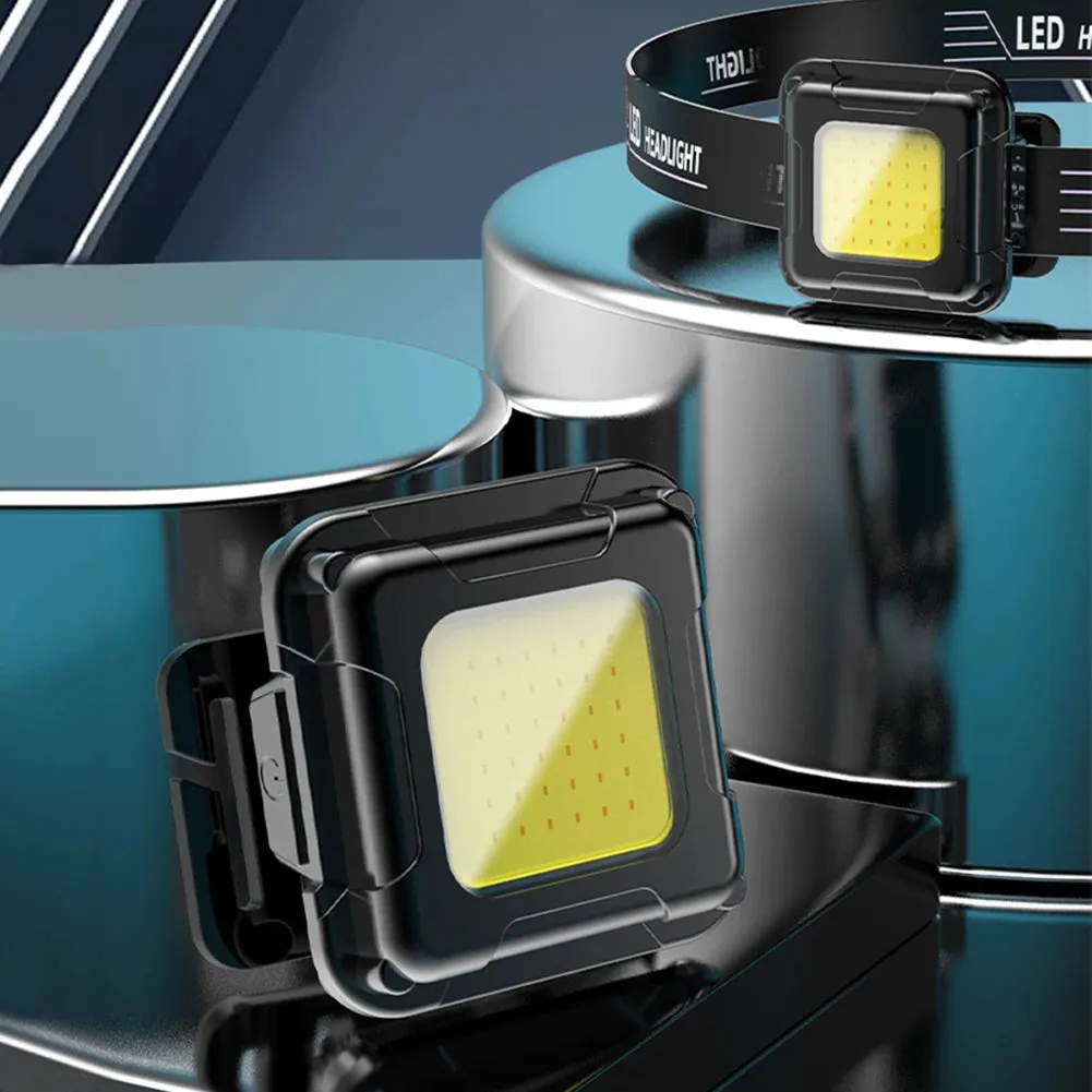 3-10PCS LED Work Light Type C USB Charging Multifunctional Head Torch Adjustable Angle COB LED Headlight Camping Running Hiking