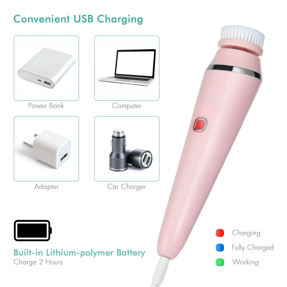 4 in 1 Waterproof Facial Cleansing Brush
