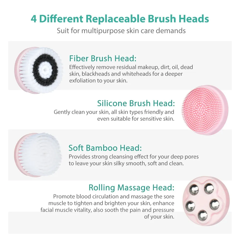 4 in 1 Waterproof Facial Cleansing Brush