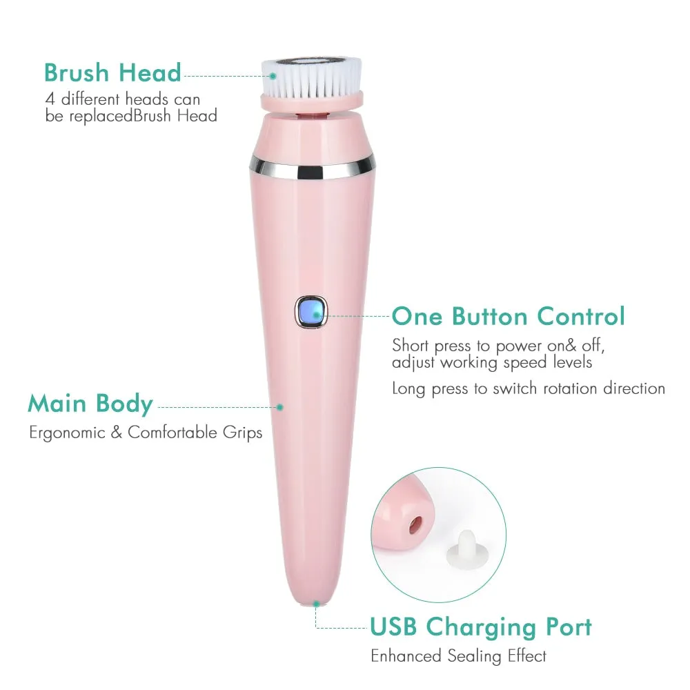 4 in 1 Waterproof Facial Cleansing Brush
