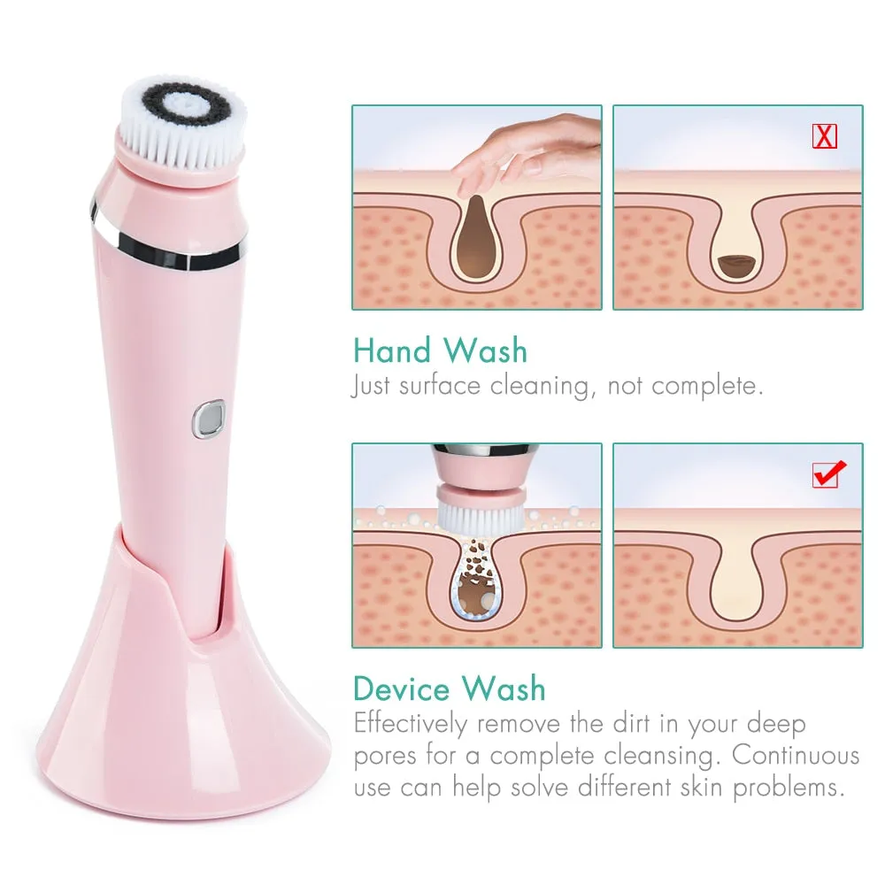 4 in 1 Waterproof Facial Cleansing Brush