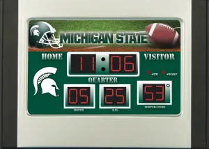 6.5"x9" Scoreboard Desk Clock (NG)- Michigan St,0128623b