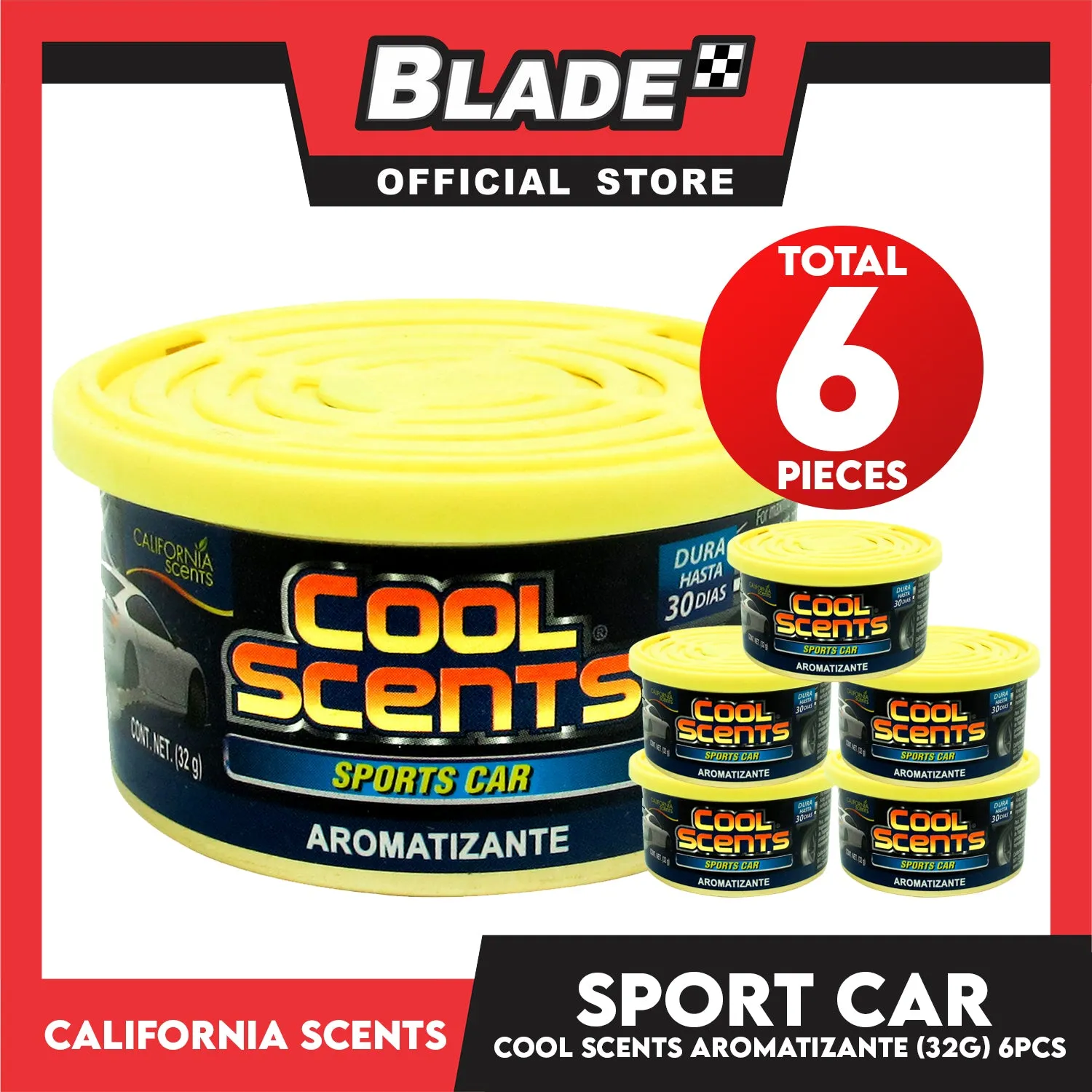 6pcs California Scents Cool Scent CLS-0222 32g (Sports Car)