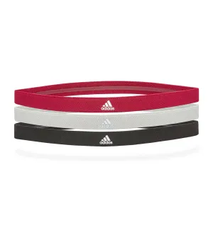 adidas Sports Hair Bands - Black/Grey/Powerberry (3 Pack)