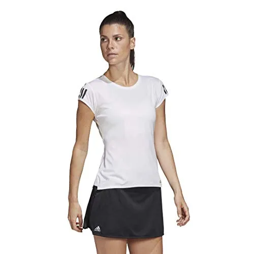 adidas Women's Club 3-Stripes Tee White/Matte Silver/Black X-Small