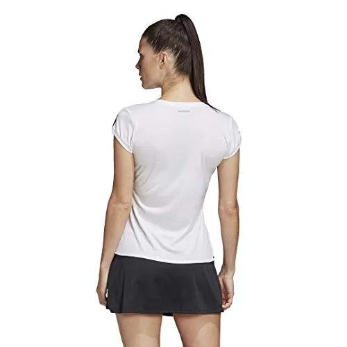 adidas Women's Club 3-Stripes Tee White/Matte Silver/Black X-Small