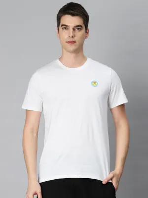 Alcis Men White Solid Sports T-shirt