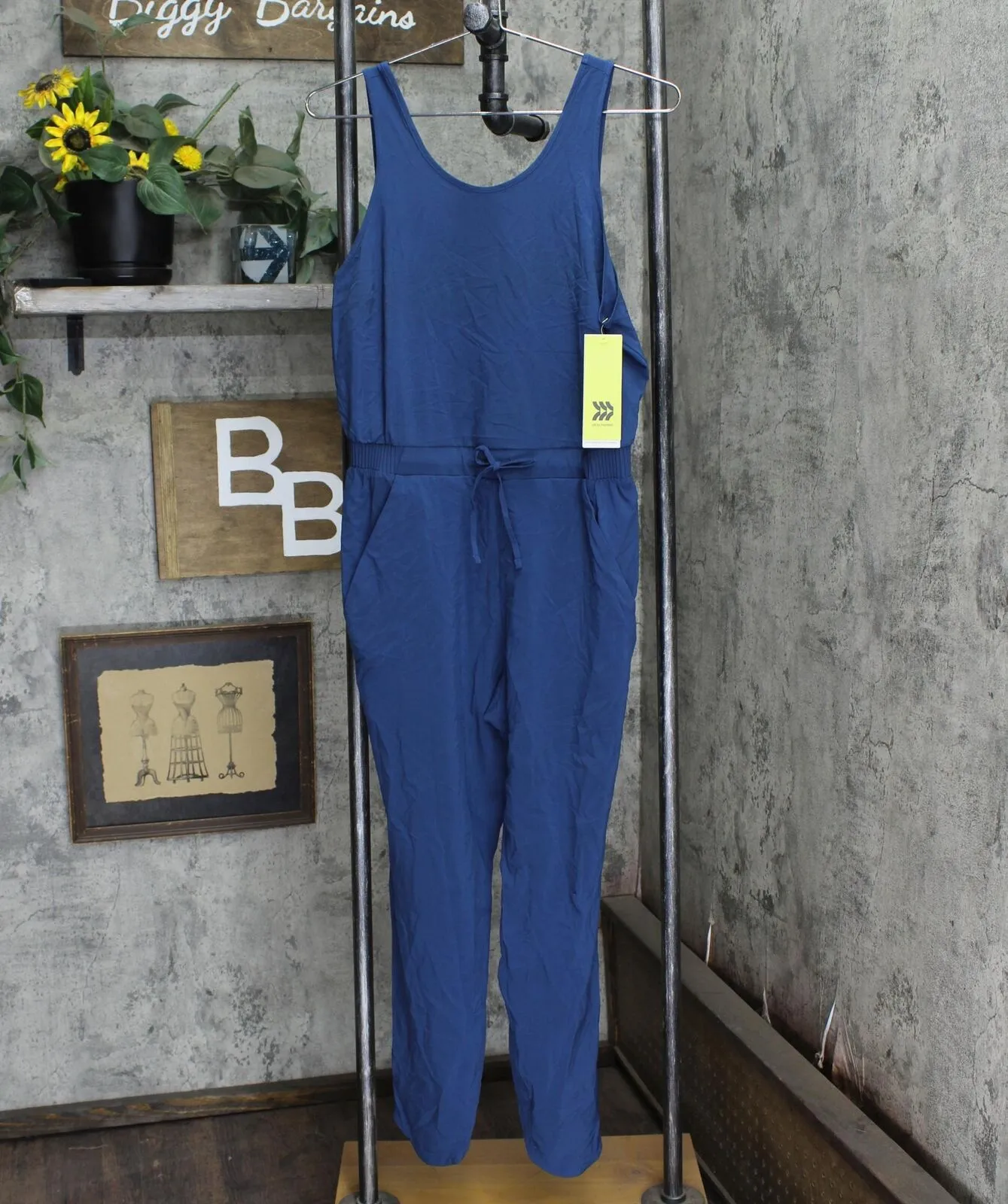 All In Motion Women's Stretch Woven Jumpsuit - 77283346 Blue S