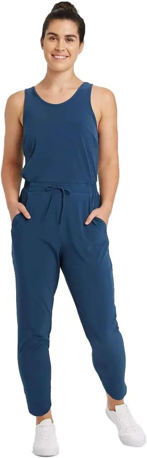 All In Motion Women's Stretch Woven Jumpsuit - 77283346 Blue S