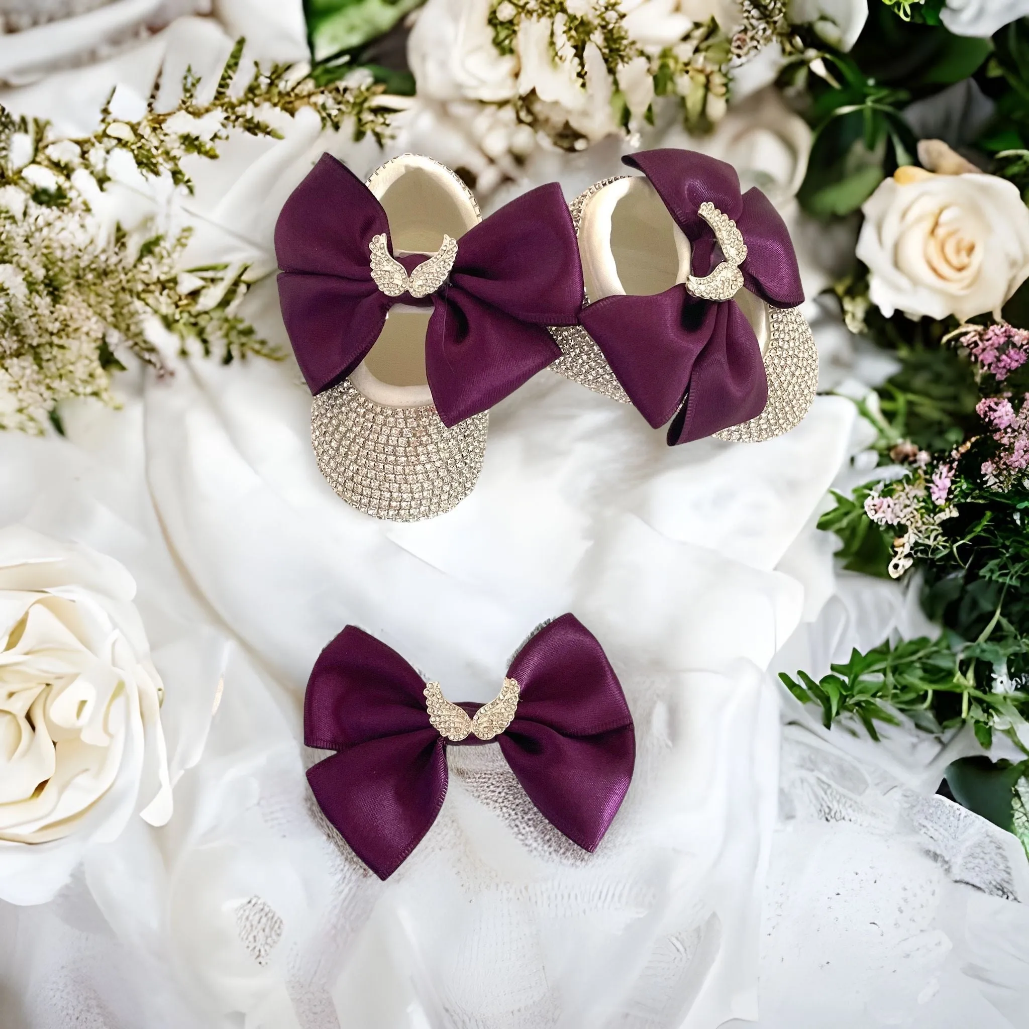 Angel Bling Baby Shoes and Headband