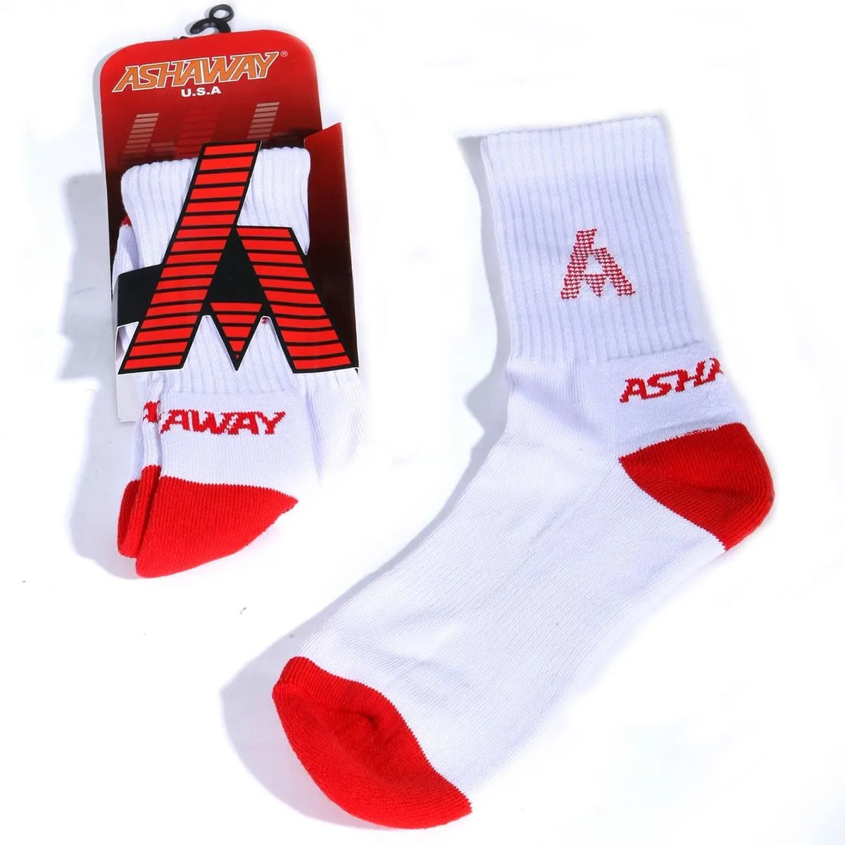Ashaway Badminton Socks - White / Red