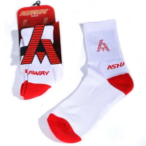 Ashaway Badminton Socks - White / Red