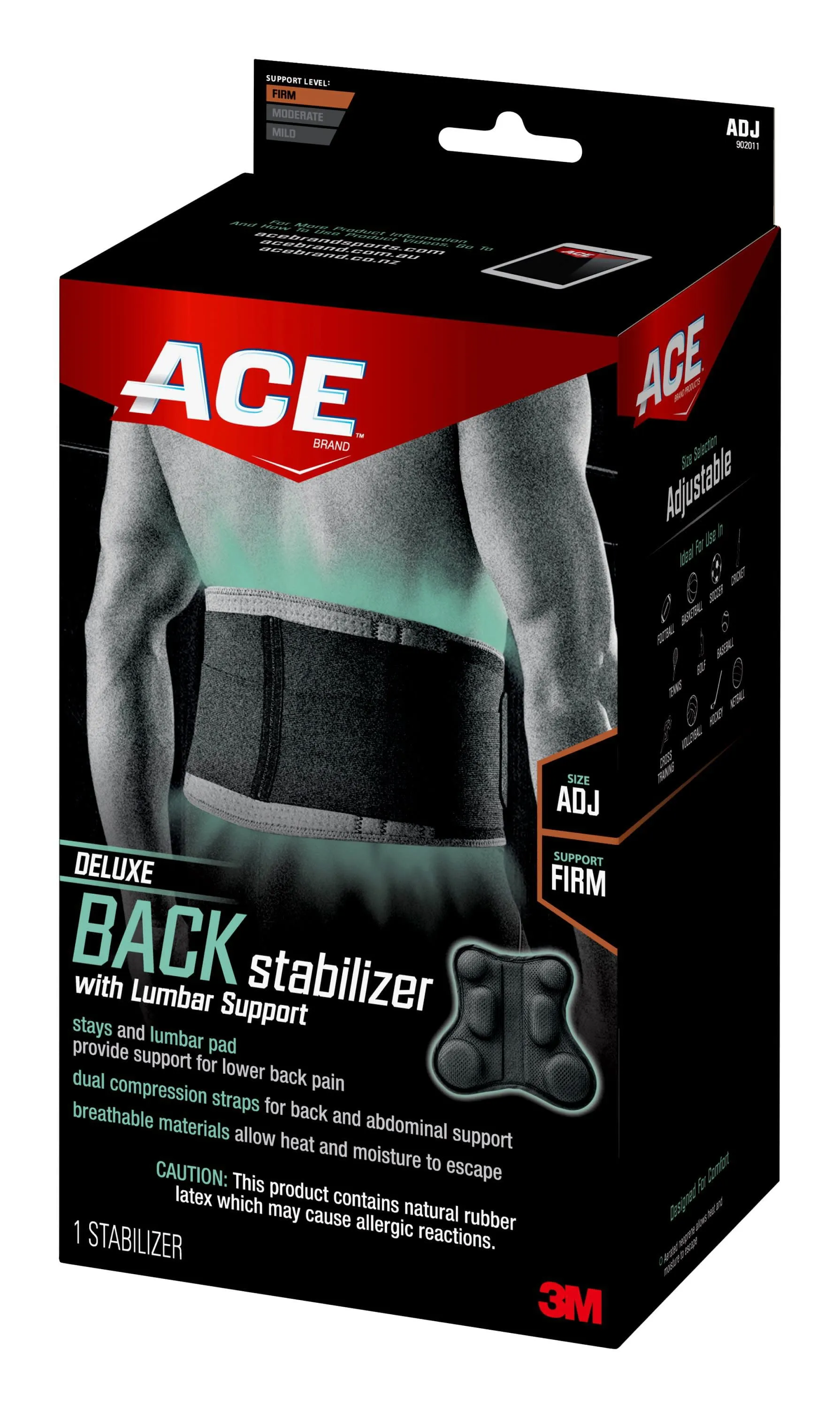 Back Stabilizer with Lumbar Support, Adjustable Brace