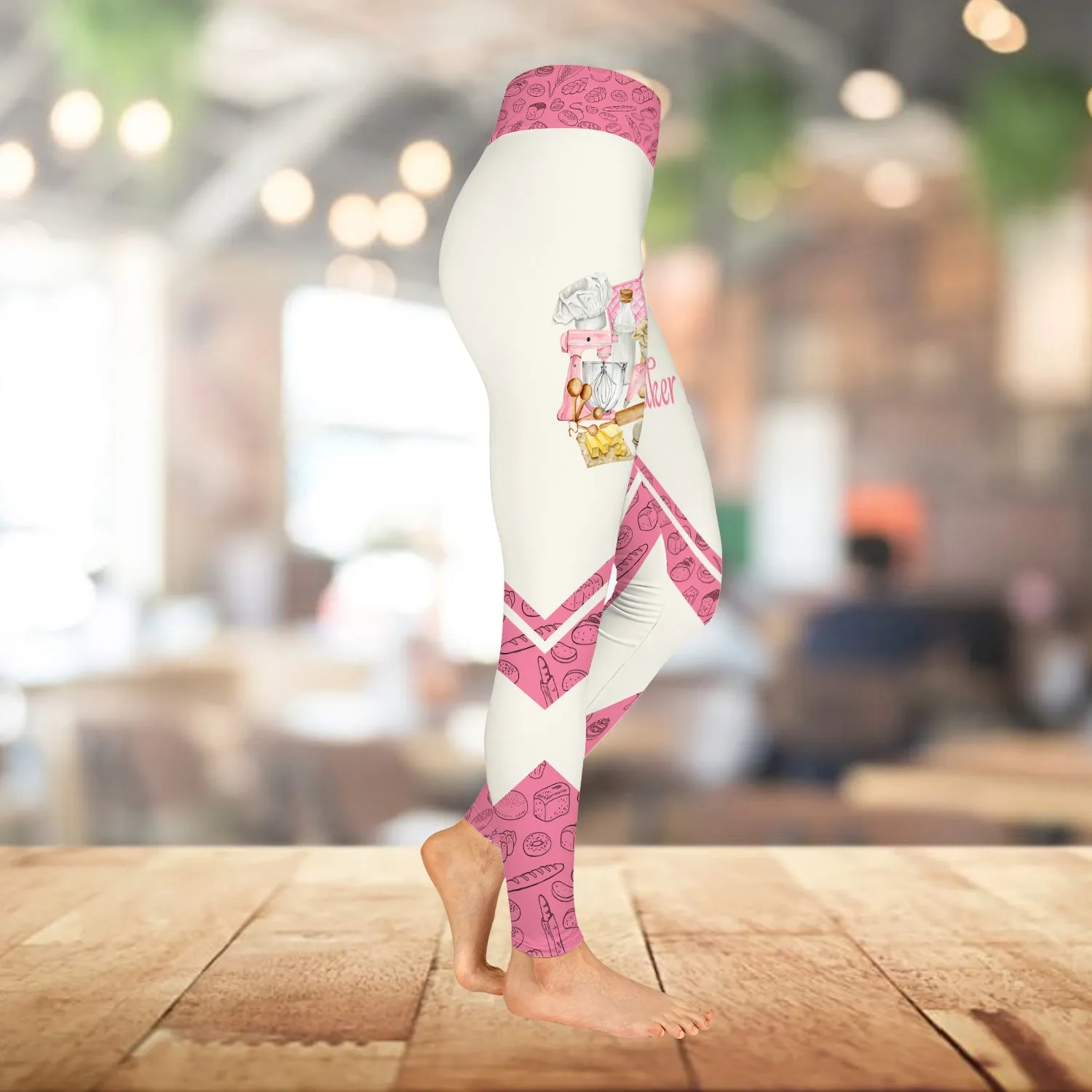 Baking Supplies, Baker, Bakery Chef Legging Bakery Pattern 3D Legging 08