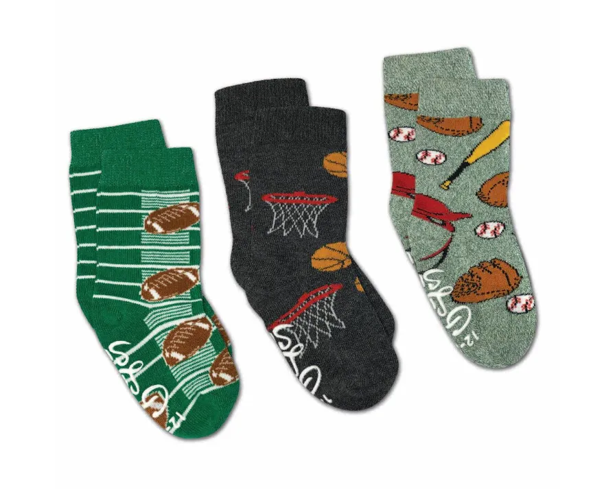 Baseball, Basketball and Football Socks 3-Pack