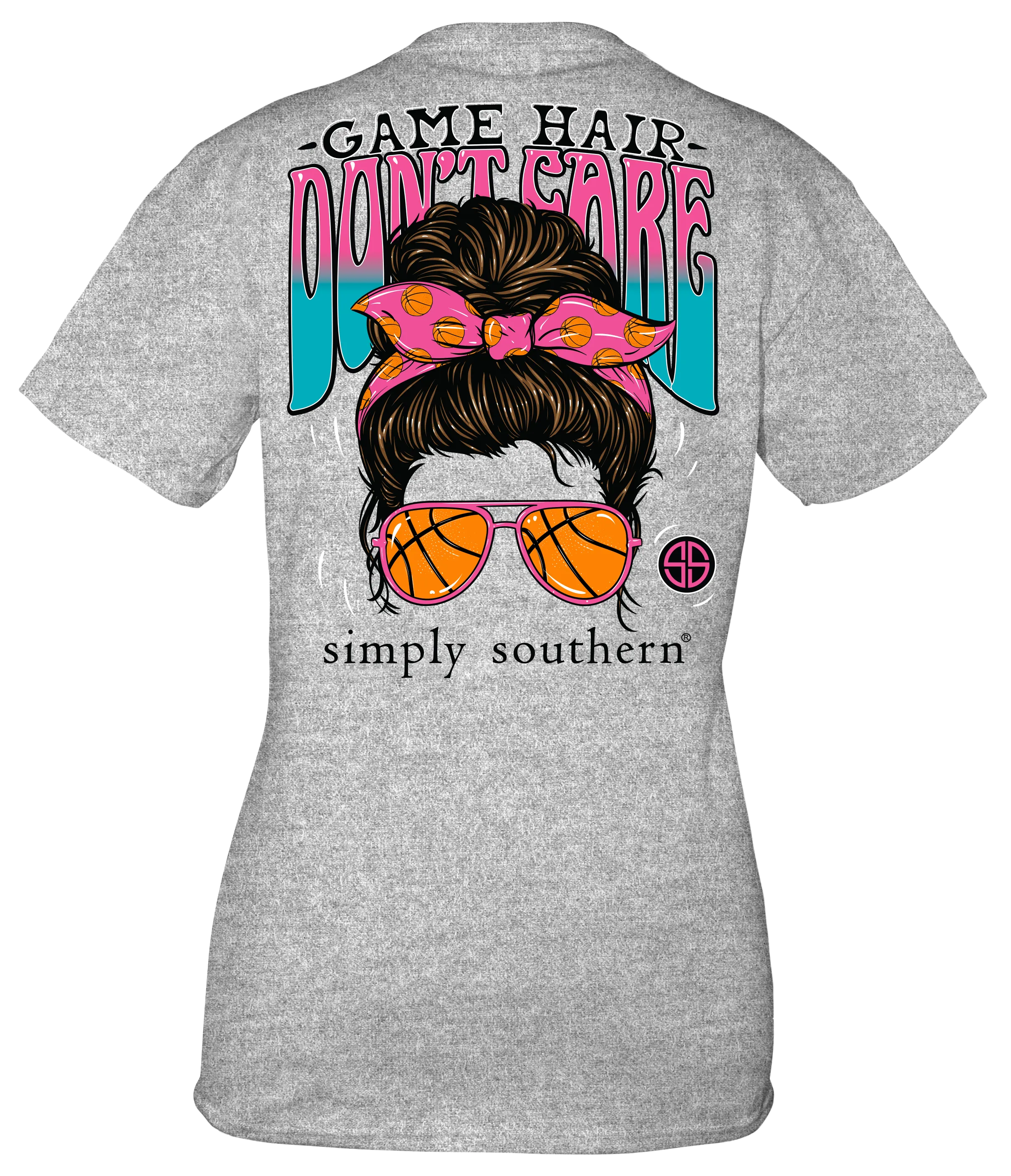 Basketball 'Game Hair Don't Care' Short Sleeve Tee by Simply Southern