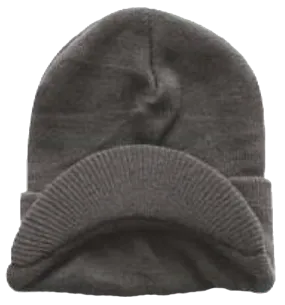Black Knit Cap with Visor