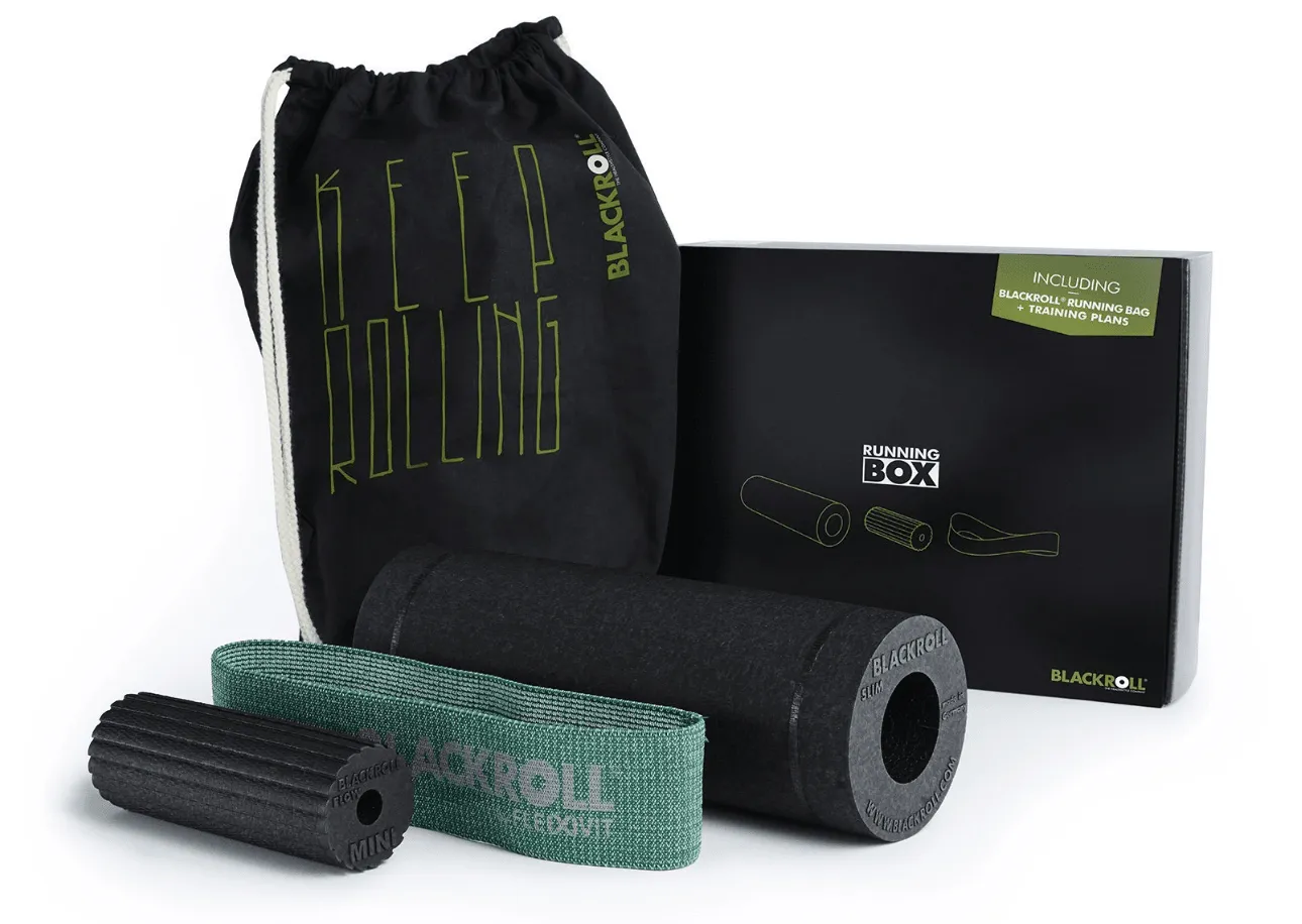 BLACKROLL - Running Box, Foam Roller Exercise Kit Loop Resistance Bands for Stability, Muscle Roller for Back, Physical Therapy Exercises, Tissue Massager