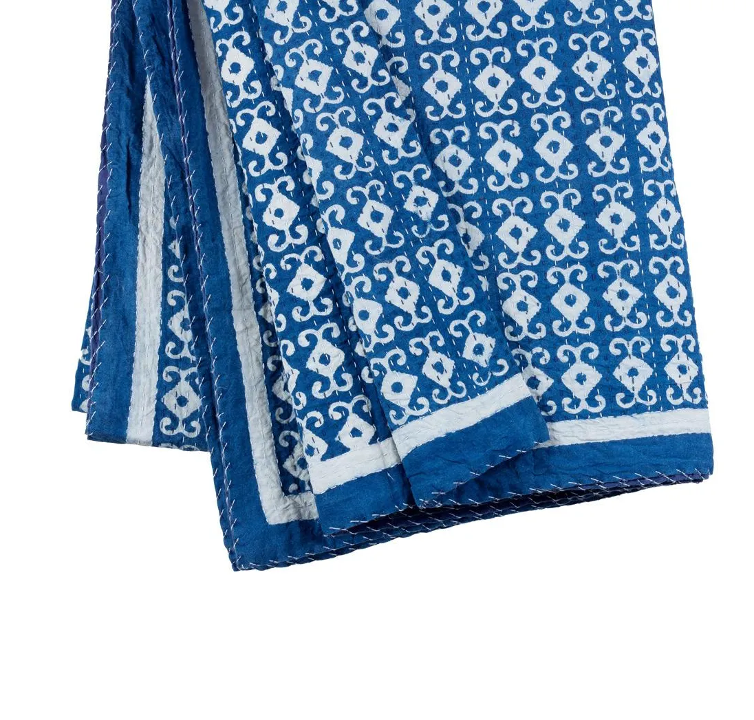 Blue Ikat Queen/King Quilt