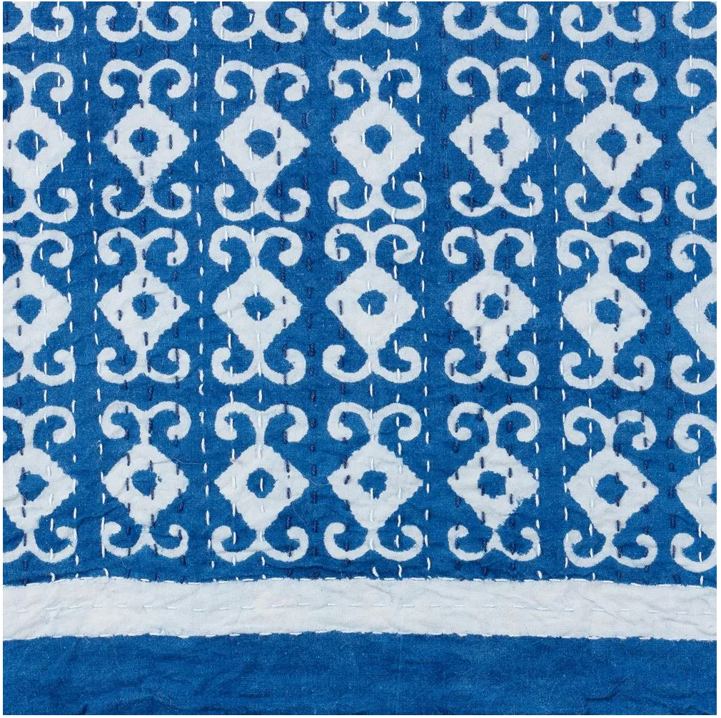 Blue Ikat Queen/King Quilt