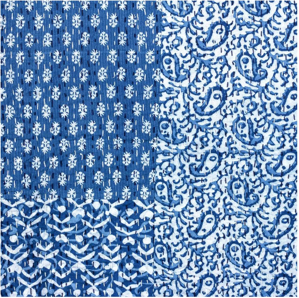 Blue Patchwork Queen/King Quilt