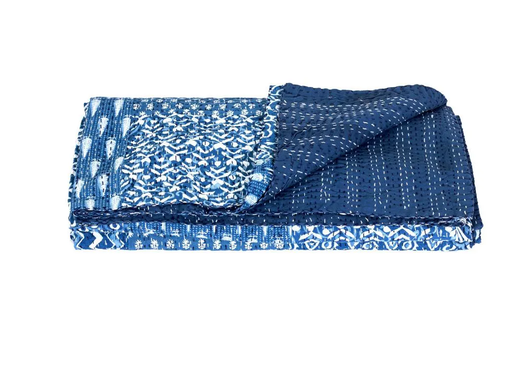 Blue Patchwork Queen/King Quilt