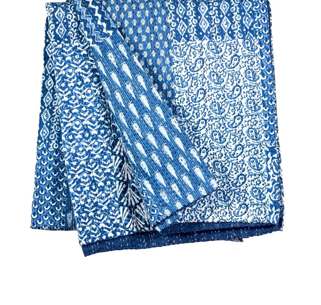 Blue Patchwork Queen/King Quilt