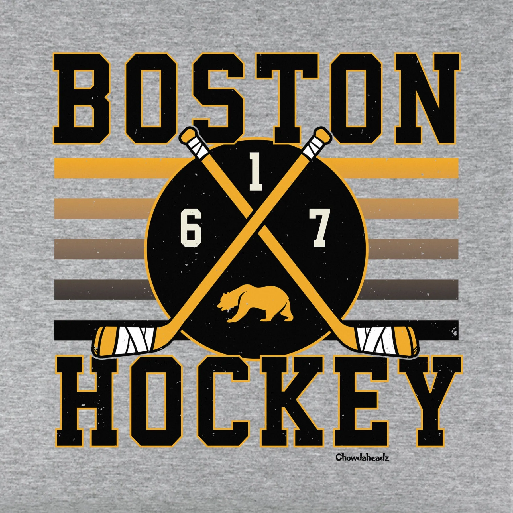 Boston Hockey Crossed Sticks Youth Hoodie