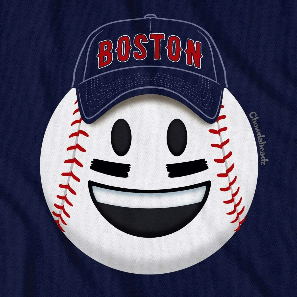 Boston Smiley Baseball Face T-Shirt