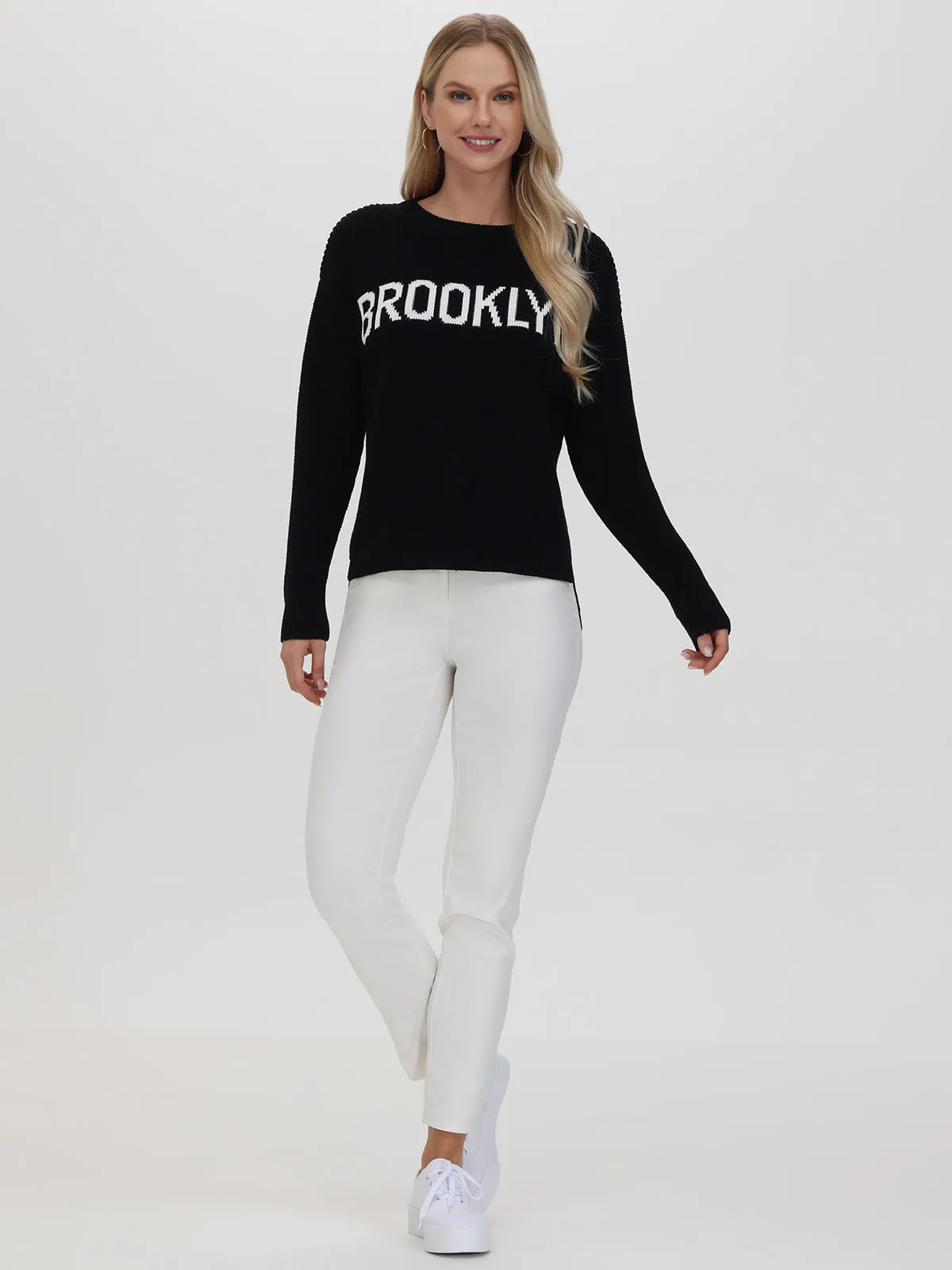 Brooklyn: Crewneck Shaker Stitch Sweater
