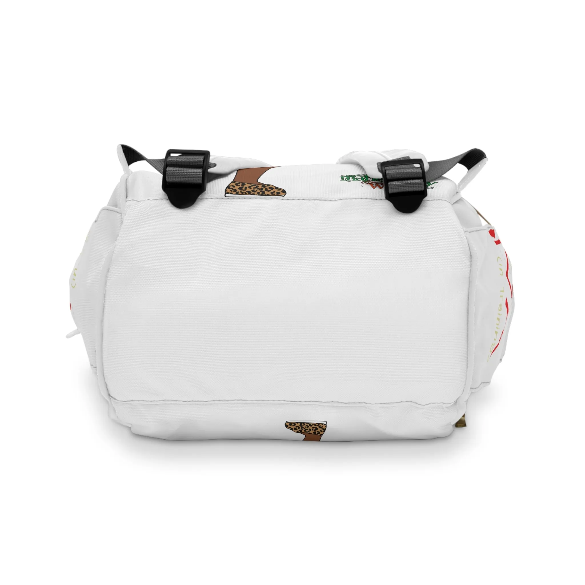 Brown Baby White Multifunctional Diaper Backpack