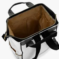 Brown Baby White Multifunctional Diaper Backpack
