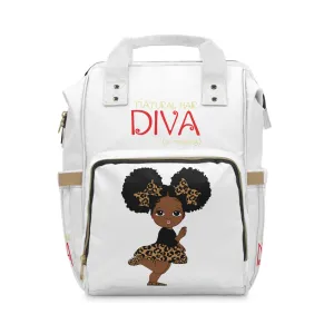 Brown Baby White Multifunctional Diaper Backpack