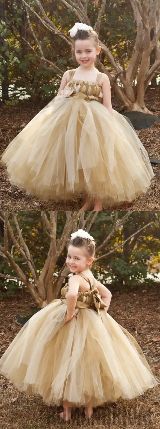 Brown Tulle Pixie Tutu Dresses, Popular Flower Girl Dresses, Free Custom Dresses, FG021
