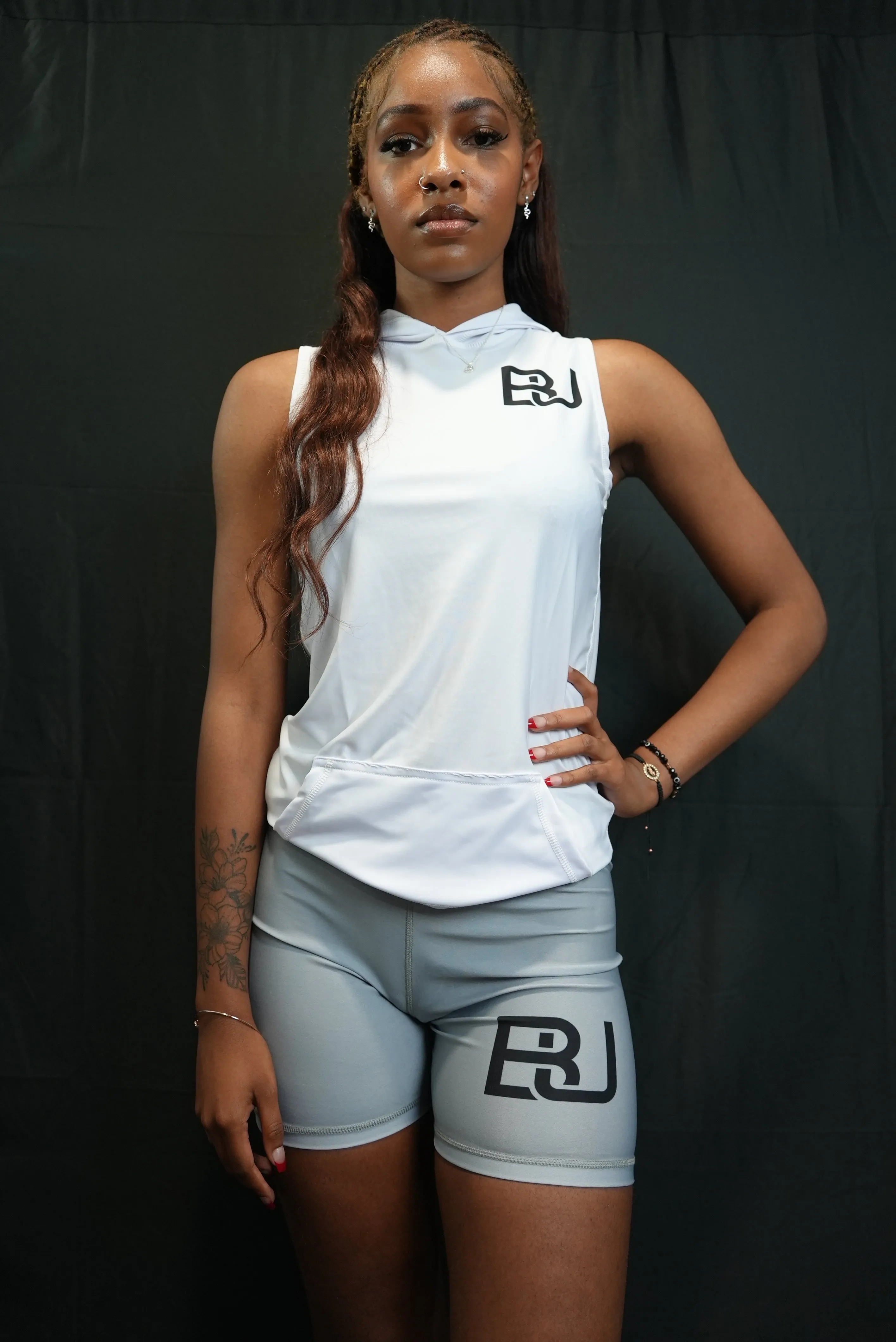 BU Performance-Driven Women’s Crossover Biker Shorts (Grey)