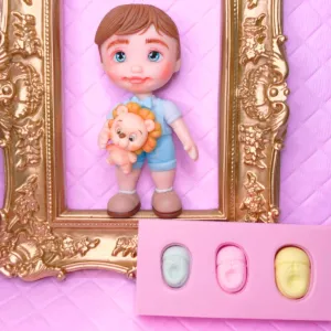 Cake topper doll shoes silicone mold S1