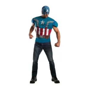 Captain America Retro Costume Top Size Std