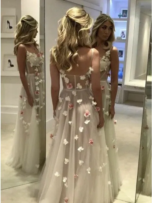 Charming Most Popular Affordable Long Prom Dress with Flowers, BGP078