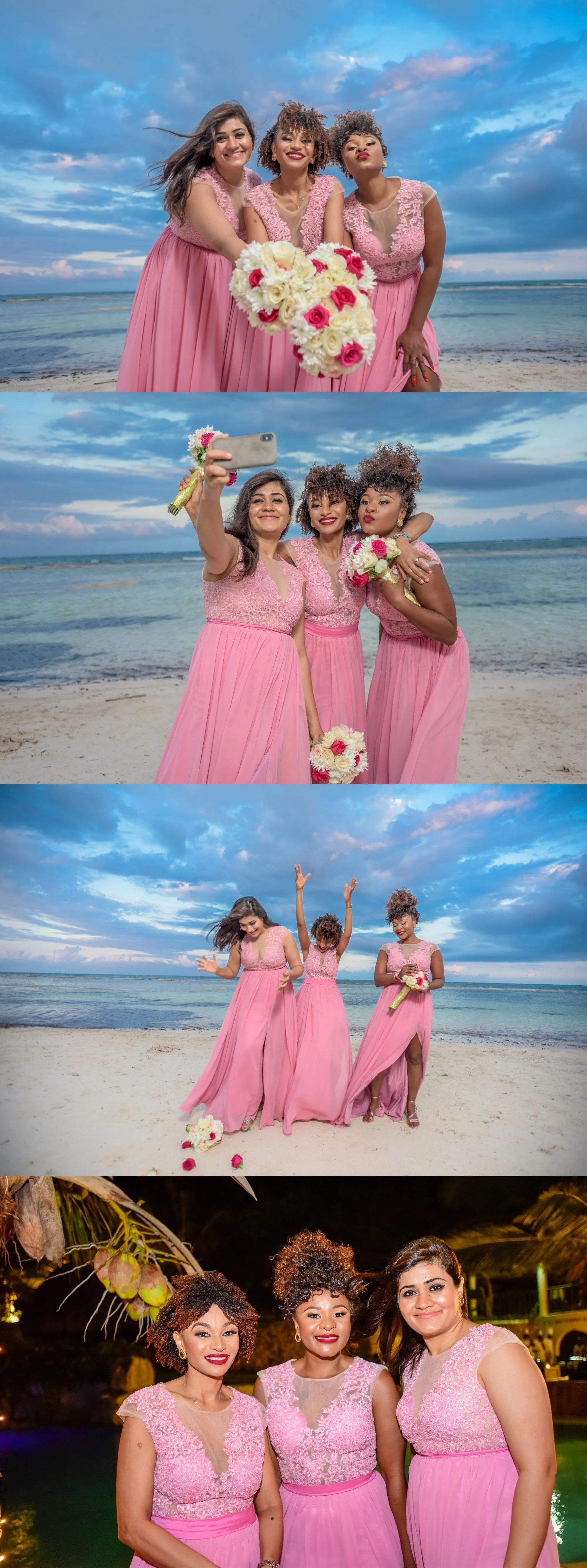 Cheap Chiffon Pink Cap Sleeves  Real Made Split Bridesmaid Dresses, New Popular Wedding Guest Dresses, WG300