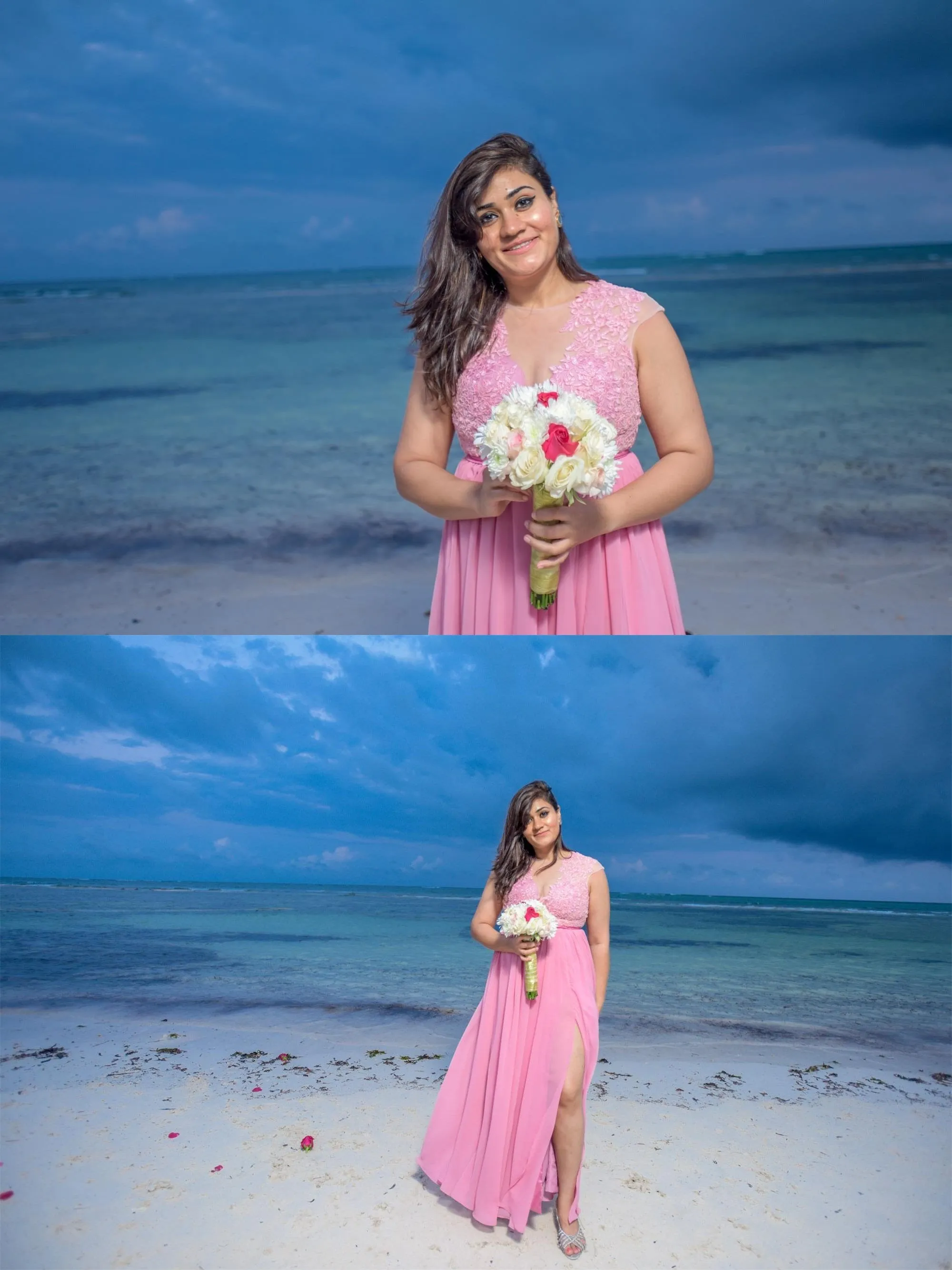 Cheap Chiffon Pink Cap Sleeves  Real Made Split Bridesmaid Dresses, New Popular Wedding Guest Dresses, WG300
