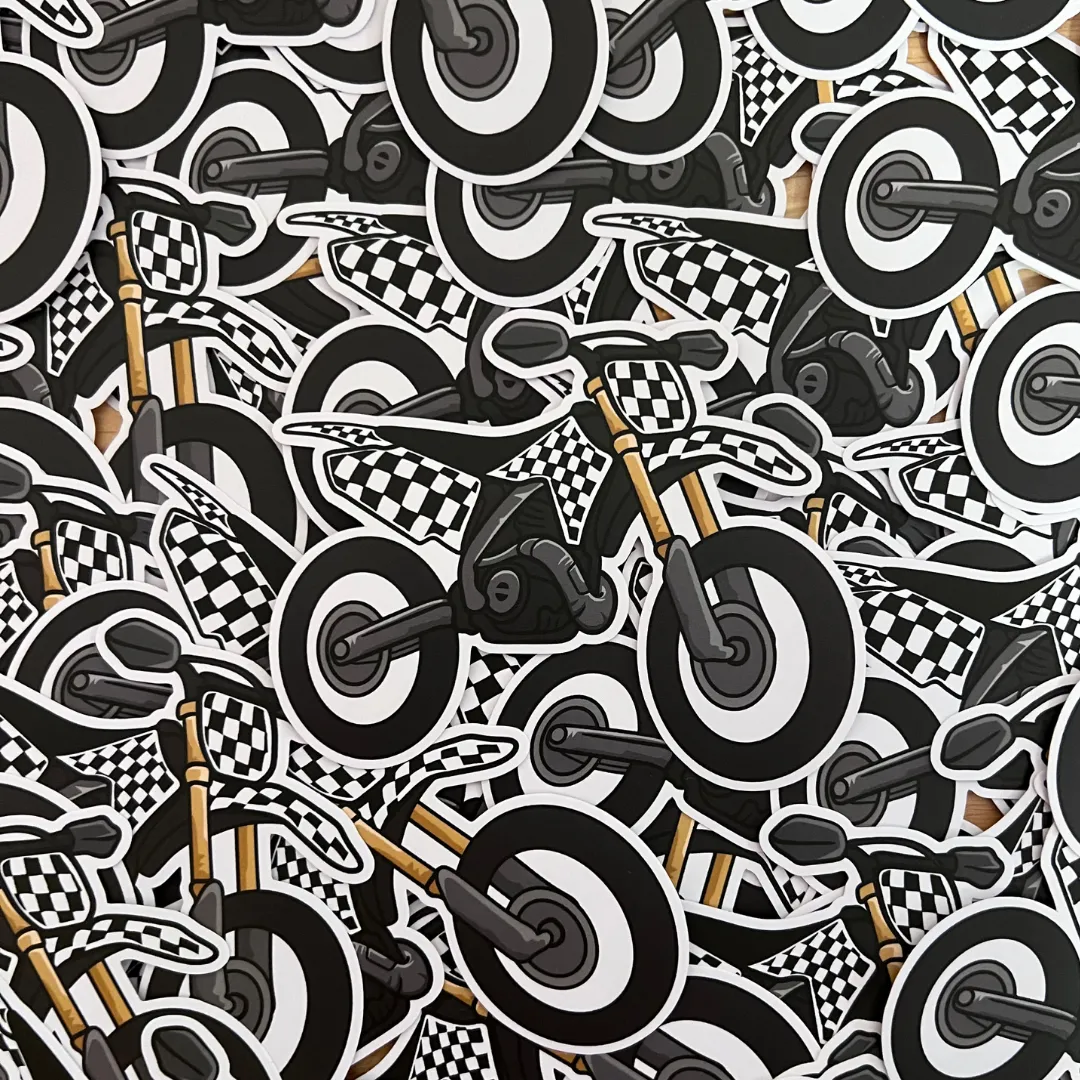Checker Dirt Bike Sticker