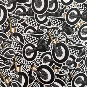 Checker Dirt Bike Sticker
