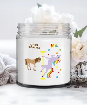 Cheer Coach Gift Soccer Coach Gifts Baseball Coach Rainbow Unicorn Candle 9 oz. Vanilla