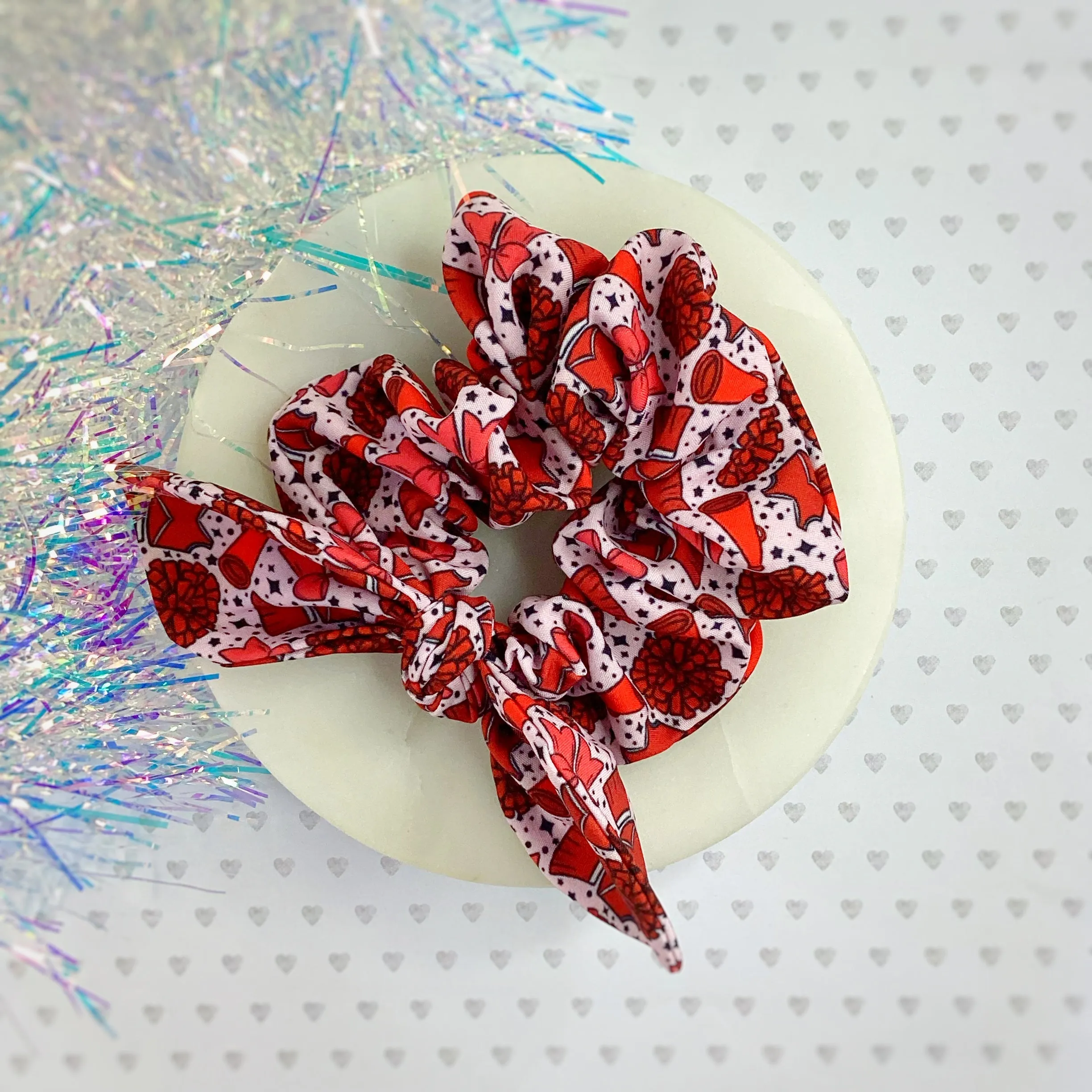 Cheer Girl Bow Strip and Scrunchie Collection