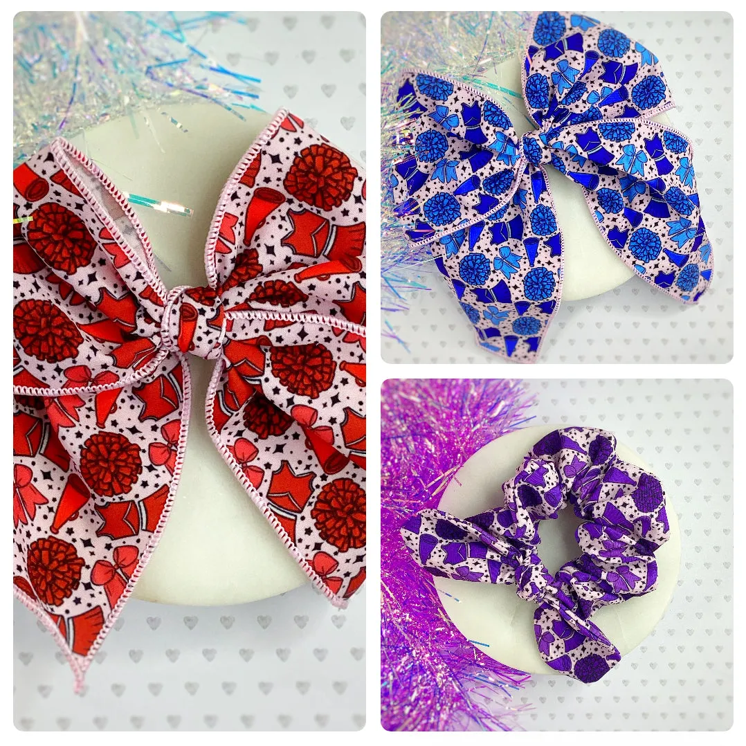 Cheer Girl Bow Strip and Scrunchie Collection